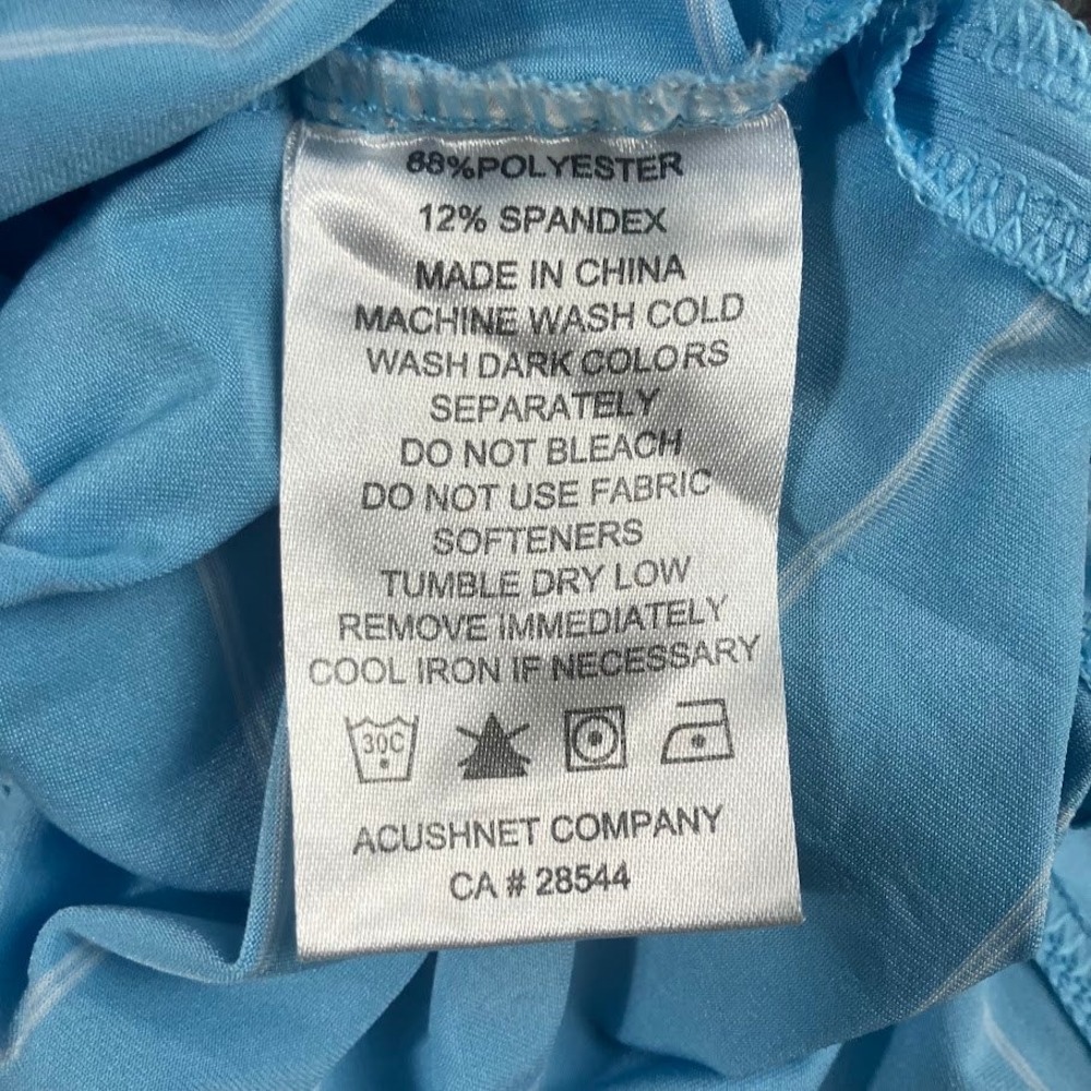 FootJoy Mens Large Light Blue Striped Short Sleeve Golf Polo Shirt FJ Logo - Picture 11 of 12